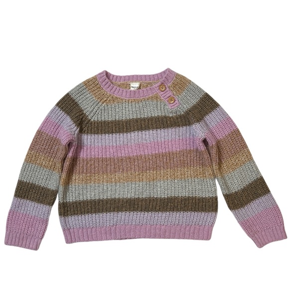 OshKosh B’gosh Brown Lavender Cable Knit Sweater Sz 5T Toddler Girl - Picture 6 of 6